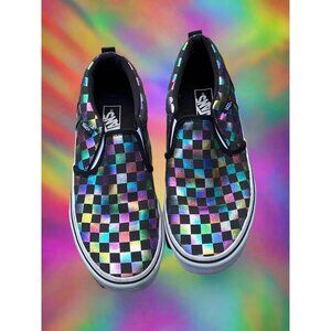 Vans Asher Holographic Checkerboard Pattern - Junior Size